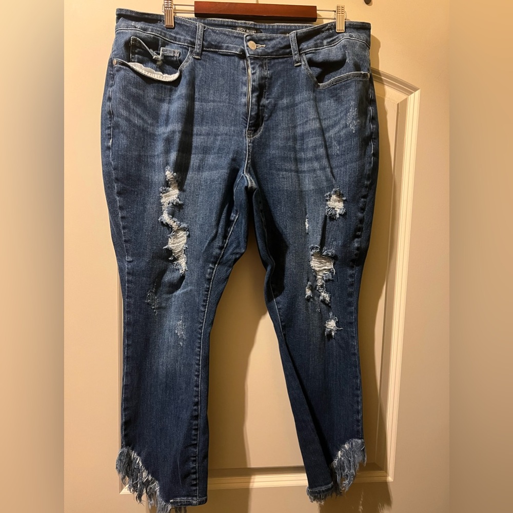 Judy Blue fringe skinny midrise skinny jeans 20W